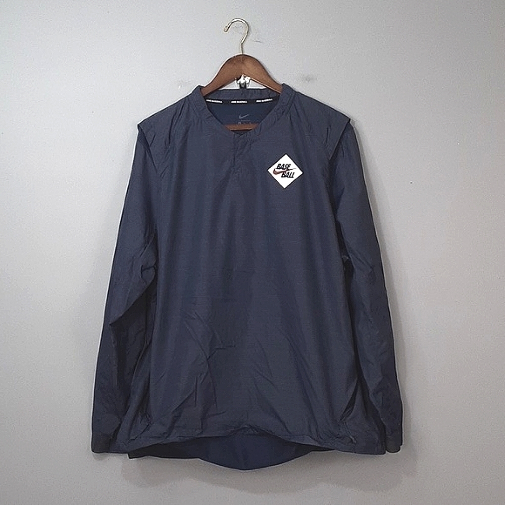 Nike Navy Baseball Windbreaker Vented Jacket